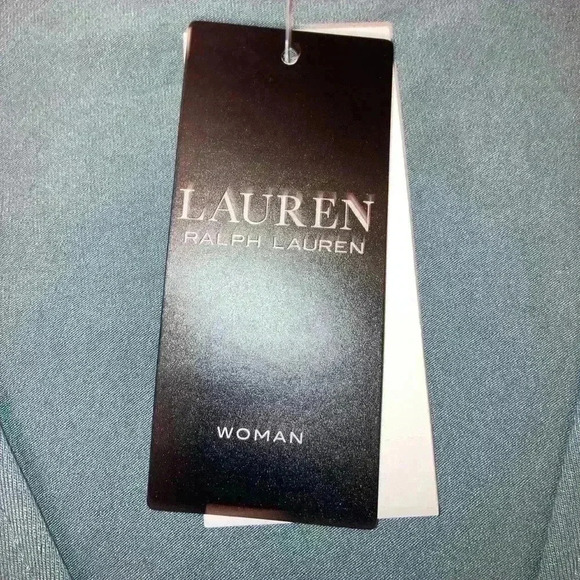 Lauren Ralph Lauren Women's Jersey Peplum Blouse Highland Sea NEW - Picture 8 of 12